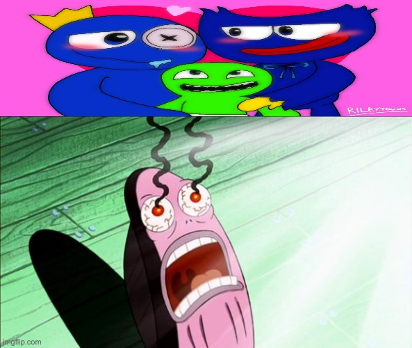 Everyday, We Stray Further from the Lord... | image tagged in spongebob my eyes,garten of banban,rainbow friends,cringe,poppy playtime,huggy wuggy | made w/ Imgflip meme maker