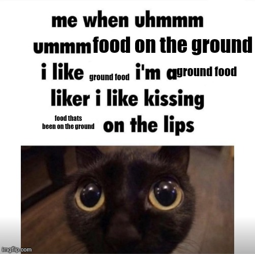 me when uhmm umm | food on the ground; ground food; ground food; food thats been on the ground | image tagged in me when uhmm umm | made w/ Imgflip meme maker