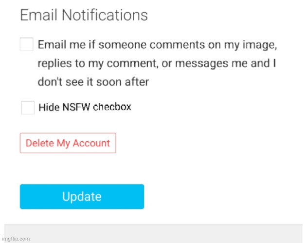 we should hide NSFW checkbox | made w/ Imgflip meme maker