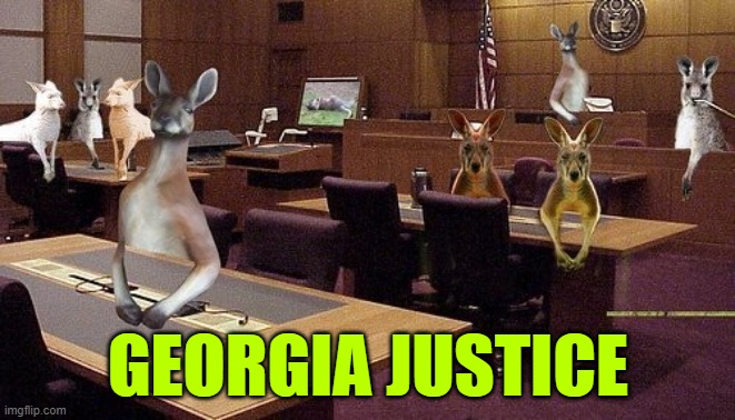 Georgia Justice | GEORGIA JUSTICE | image tagged in kangaroo court,georgia,indictment | made w/ Imgflip meme maker