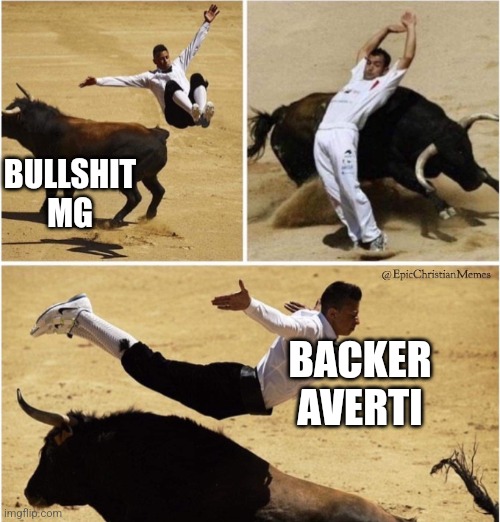 Bull | BULLSHIT MG; BACKER AVERTI | image tagged in bull | made w/ Imgflip meme maker