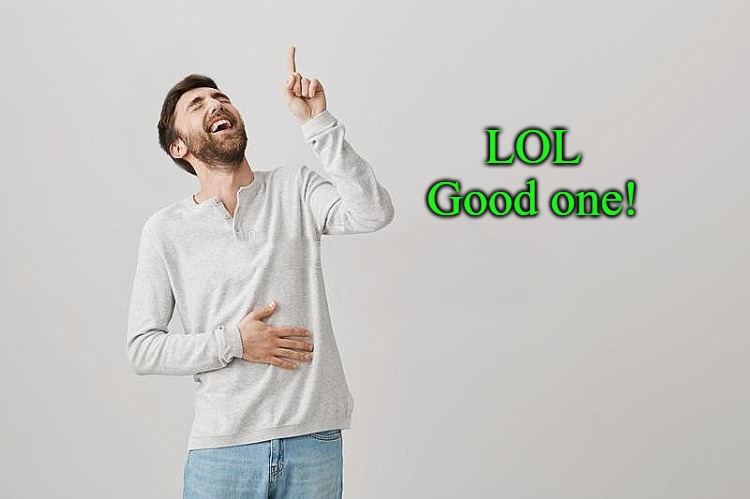 LOL
Good one! | image tagged in pointing up | made w/ Imgflip meme maker