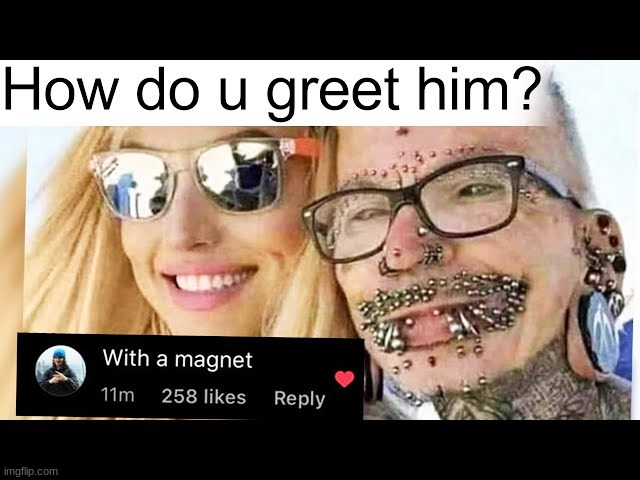 magnet | image tagged in magnet,piercings,insults | made w/ Imgflip meme maker