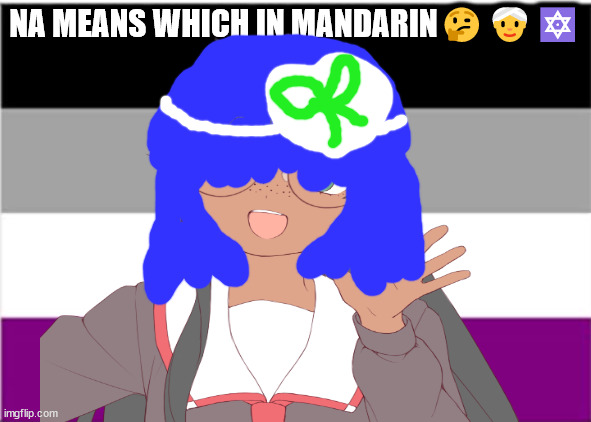 asexual flag | NA MEANS WHICH IN MANDARIN🤔👳‍♀️🔯 | image tagged in asexual flag | made w/ Imgflip meme maker