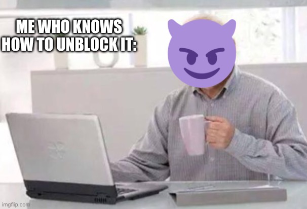 Harold | ME WHO KNOWS HOW TO UNBLOCK IT: | image tagged in harold | made w/ Imgflip meme maker