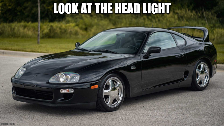 Supra Sus | LOOK AT THE HEAD LIGHT | image tagged in supra sus | made w/ Imgflip meme maker