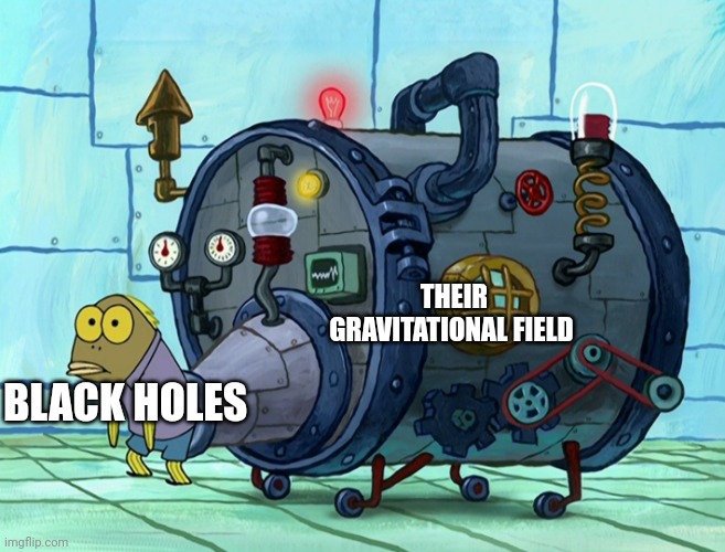 Black holes have immense gravity | THEIR GRAVITATIONAL FIELD; BLACK HOLES | image tagged in iron ass,science,space,black holes,astronomy | made w/ Imgflip meme maker