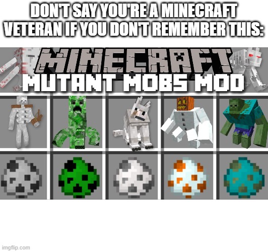 Do you remember them? | DON'T SAY YOU'RE A MINECRAFT VETERAN IF YOU DON'T REMEMBER THIS: | image tagged in memes,minecraft | made w/ Imgflip meme maker