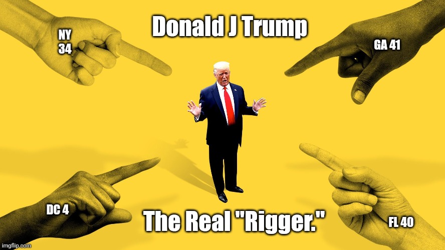Dumb Rigger | Donald J Trump; GA 41; NY 34; DC 4; FL 40; The Real "Rigger." | made w/ Imgflip meme maker