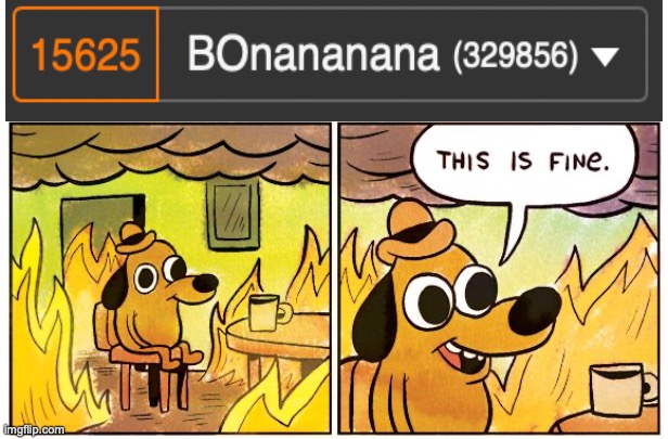 *creative title* | image tagged in memes,this is fine | made w/ Imgflip meme maker