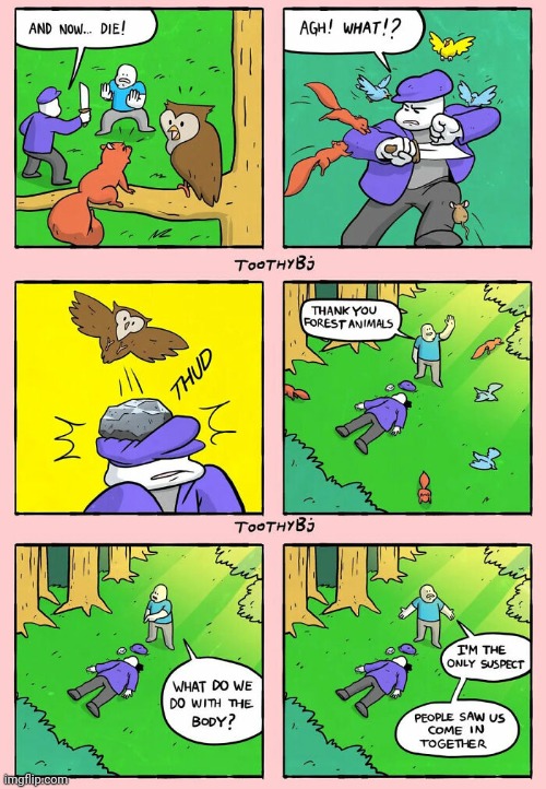 Heroic Forest Animals | image tagged in animal,forest,animals,comics,comics/cartoons,knife | made w/ Imgflip meme maker