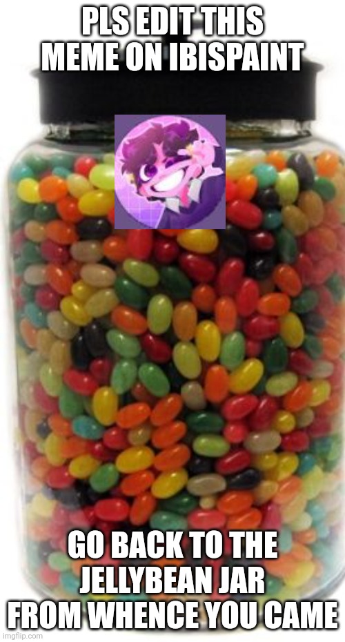 PLS EDIT THIS MEME ON IBISPAINT GO BACK TO THE JELLYBEAN JAR FROM WHENCE YOU CAME | made w/ Imgflip meme maker