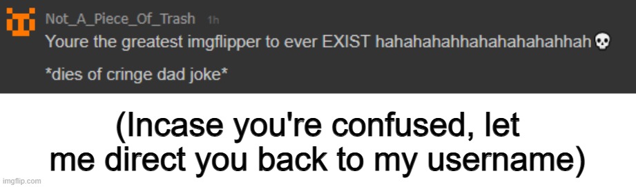... | (Incase you're confused, let me direct you back to my username) | made w/ Imgflip meme maker