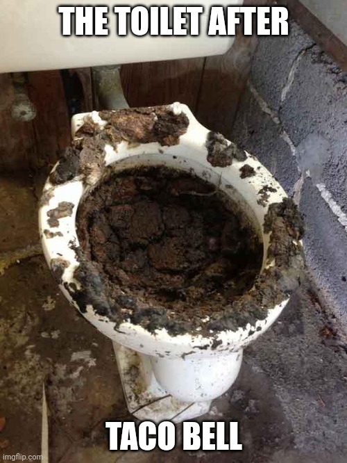 toilet | THE TOILET AFTER; TACO BELL | image tagged in toilet,taco bell,diarrhea | made w/ Imgflip meme maker