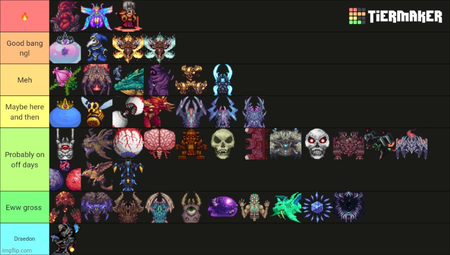 terraria bosses Tier List 