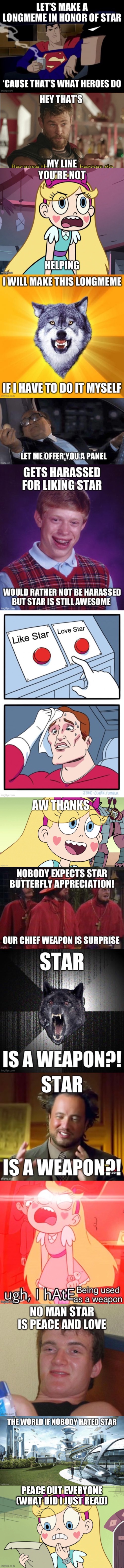 This may have been more fun for me to make than for you to read | PEACE OUT EVERYONE (WHAT DID I JUST READ) | image tagged in star butterfly wtf did i just read | made w/ Imgflip meme maker