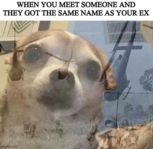 WHEN YOU MEET SOMEONE AND THEY GOT THE SAME NAME AS YOUR EX | image tagged in fun | made w/ Imgflip meme maker