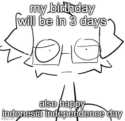 Stare | my birthday will be in 3 days; also happy indonesia independence day | image tagged in stare | made w/ Imgflip meme maker