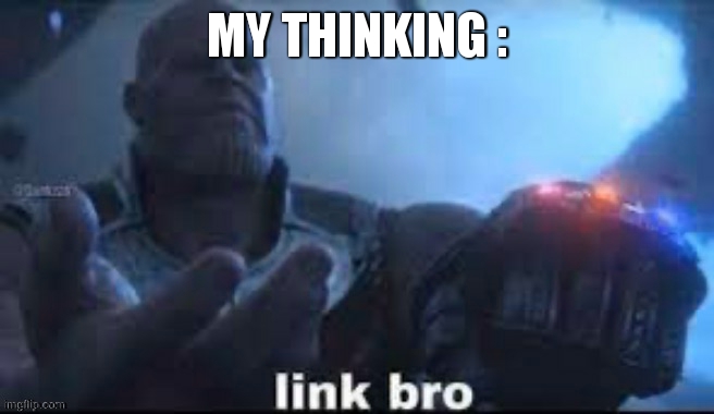 link bro | MY THINKING : | image tagged in link bro | made w/ Imgflip meme maker