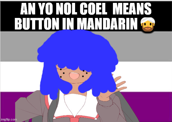 an yo nol coel means button in mandarin | AN YO NOL COEL  MEANS BUTTON IN MANDARIN👳‍♂️ | image tagged in an yo nol coel means button in mandarin,junadaylowqus da e means school in cherokee,memes,fun,meme | made w/ Imgflip meme maker