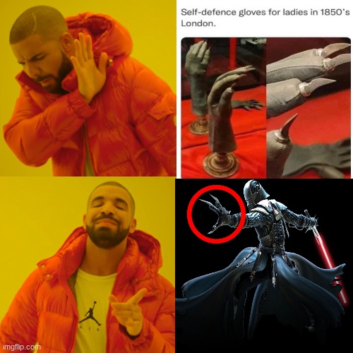 Sith Stalker Claws | image tagged in memes,drake hotline bling,sith,star wars | made w/ Imgflip meme maker