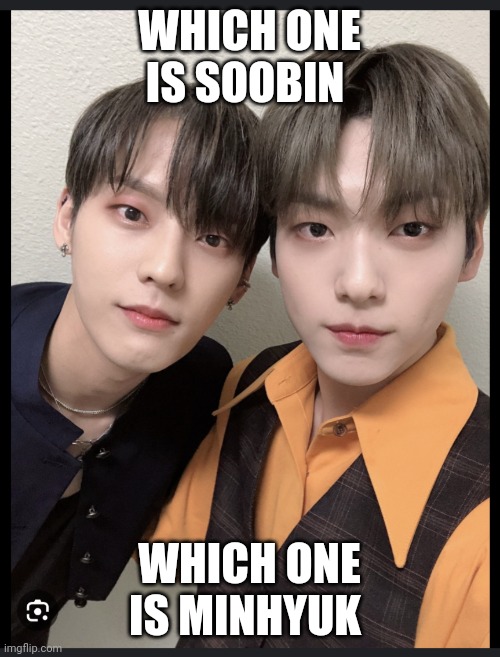 Comment your choice | WHICH ONE IS SOOBIN; WHICH ONE IS MINHYUK | image tagged in ye | made w/ Imgflip meme maker