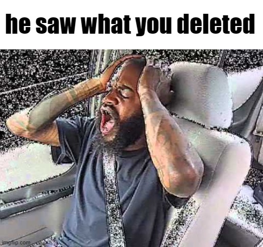 he saw what you deleted | made w/ Imgflip meme maker