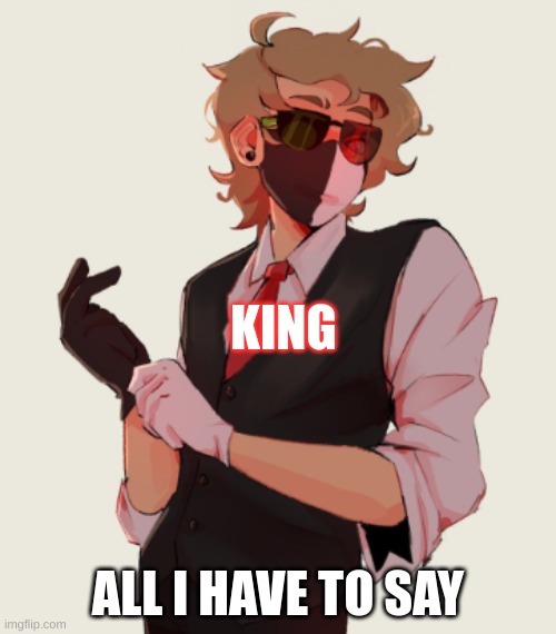Any questions? | KING; ALL I HAVE TO SAY | made w/ Imgflip meme maker