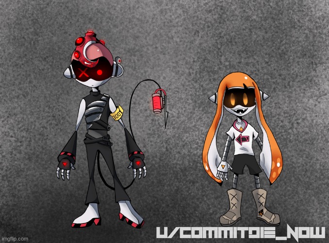 Murder Drones x Splatoon (Art by commitdie_now) | made w/ Imgflip meme maker