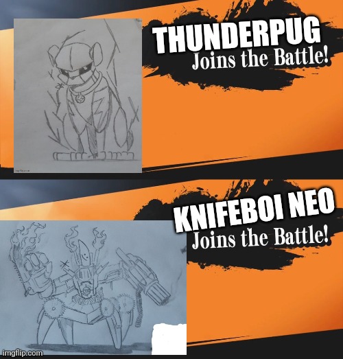 Smash bros movesets for thunderpug and knifeboi neo | THUNDERPUG; KNIFEBOI NEO | image tagged in smash bros | made w/ Imgflip meme maker