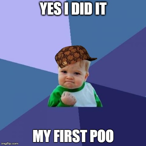 Success Kid Meme | YES I DID IT MY FIRST POO | image tagged in memes,success kid,scumbag | made w/ Imgflip meme maker