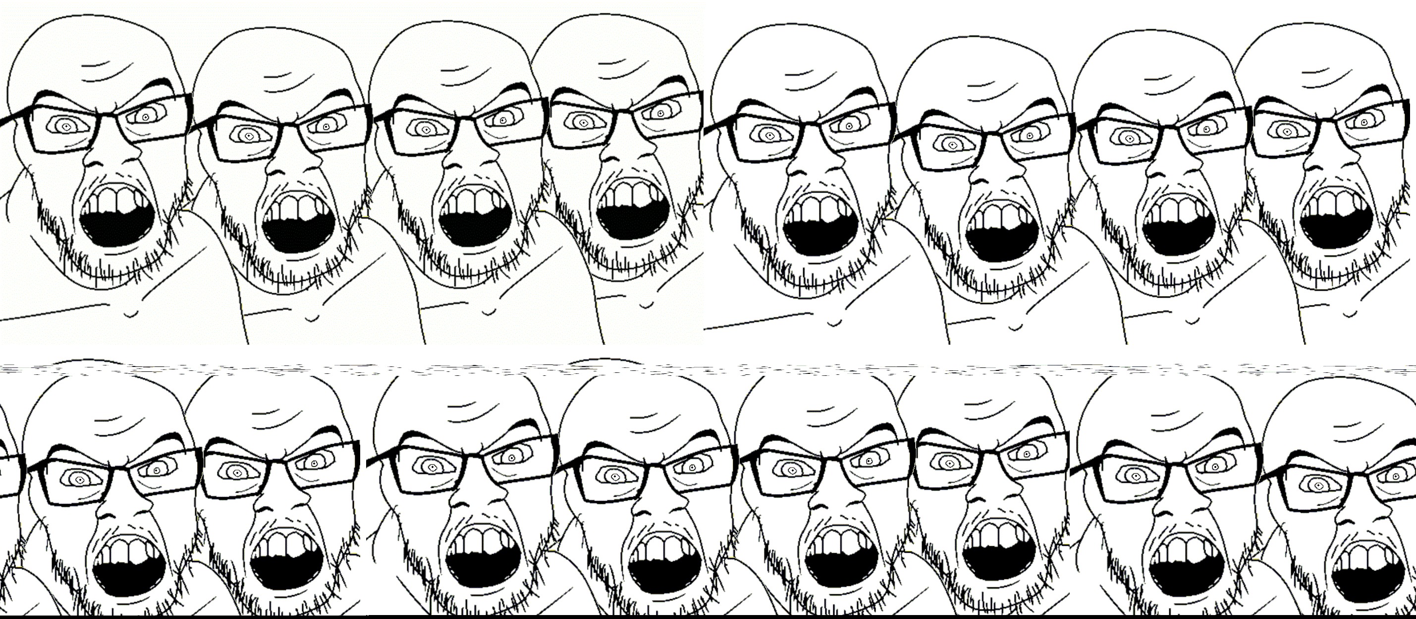 Soyjak Crowd Blank Meme Template