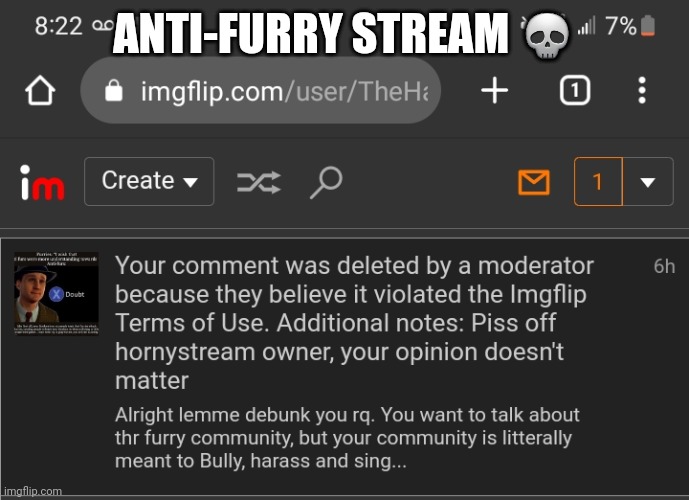 Clown doesn't have a comeback to criticism. What happens next is shocking! | ANTI-FURRY STREAM 💀 | made w/ Imgflip meme maker