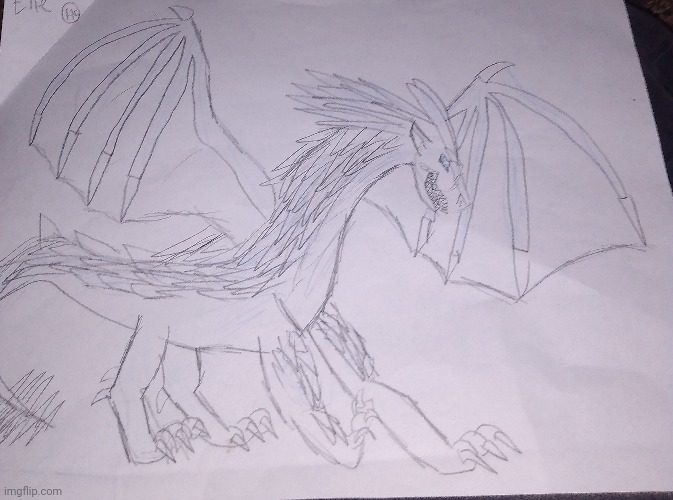 Old art I found of an icewing I made in 5th grade | image tagged in art | made w/ Imgflip meme maker