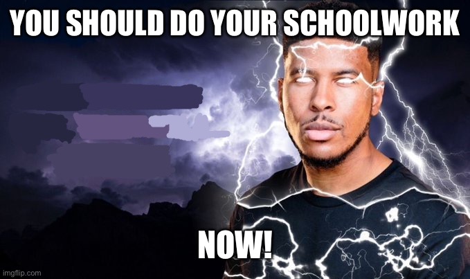 You should kill yourself NOW! | YOU SHOULD DO YOUR SCHOOLWORK NOW! | image tagged in you should kill yourself now | made w/ Imgflip meme maker