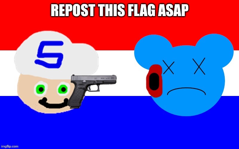 Reposted | REPOST THIS FLAG ASAP | image tagged in me killing skyocean flag | made w/ Imgflip meme maker