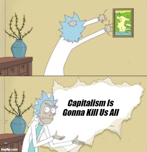 Rick & Morty | Capitalism Is Gonna Kill Us All | image tagged in rick morty | made w/ Imgflip meme maker