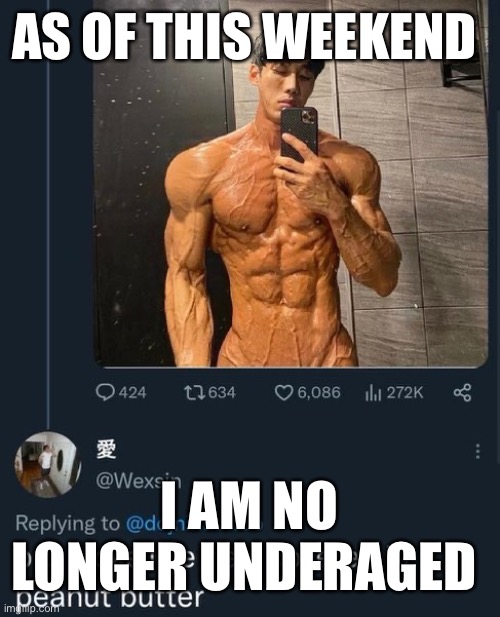 AS OF THIS WEEKEND; I AM NO LONGER UNDERAGED | made w/ Imgflip meme maker