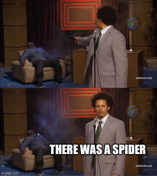 no title | THERE WAS A SPIDER | image tagged in memes,who killed hannibal | made w/ Imgflip meme maker