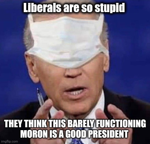 CREEPY UNCLE JOE BIDEN | Liberals are so stupid THEY THINK THIS BARELY FUNCTIONING
MORON IS A GOOD PRESIDENT | image tagged in creepy uncle joe biden | made w/ Imgflip meme maker