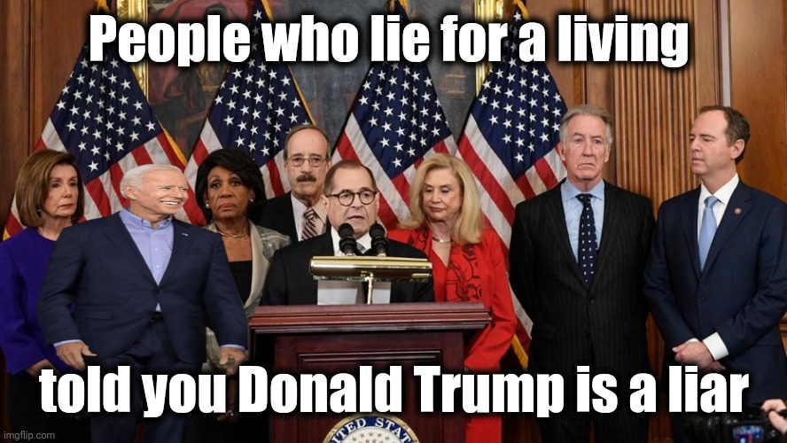 House Democrats | People who lie for a living told you Donald Trump is a liar | image tagged in house democrats | made w/ Imgflip meme maker
