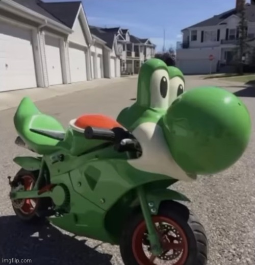 I want this | image tagged in motorcycle,yoshi | made w/ Imgflip meme maker