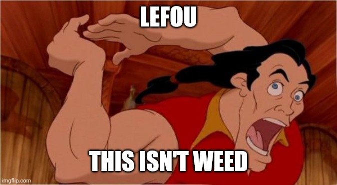 Gaston | LEFOU; THIS ISN'T WEED | image tagged in gaston | made w/ Imgflip meme maker