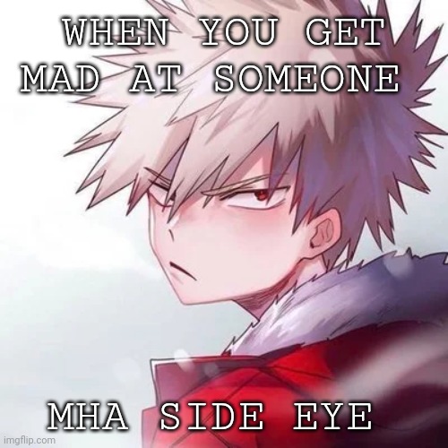 Ye | WHEN YOU GET MAD AT SOMEONE; MHA SIDE EYE | image tagged in mha | made w/ Imgflip meme maker