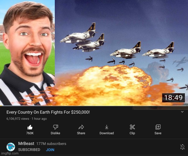 MrBeast “contributing” to history | image tagged in mrbeast,funny,world war 3 | made w/ Imgflip meme maker