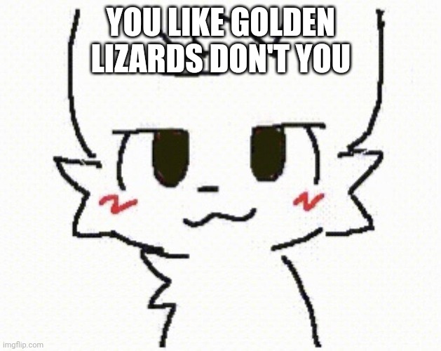 you like kissing boys | YOU LIKE GOLDEN LIZARDS DON'T YOU | image tagged in you like kissing boys | made w/ Imgflip meme maker