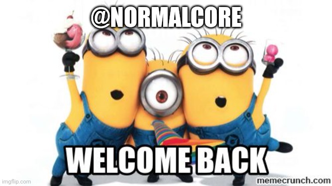 Welcome back to imgflips fun ol' hell hole | @NORMALCORE | image tagged in welcome back | made w/ Imgflip meme maker