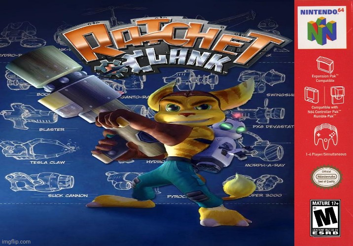 It's a me ratchet and clank on N64 AAAAAAAAAA | image tagged in n64 | made w/ Imgflip meme maker