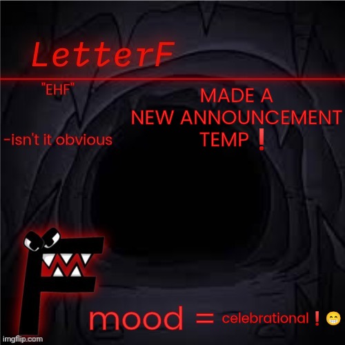 Announcement | MADE A NEW ANNOUNCEMENT TEMP❗; celebrational❗😁 | image tagged in announcement | made w/ Imgflip meme maker