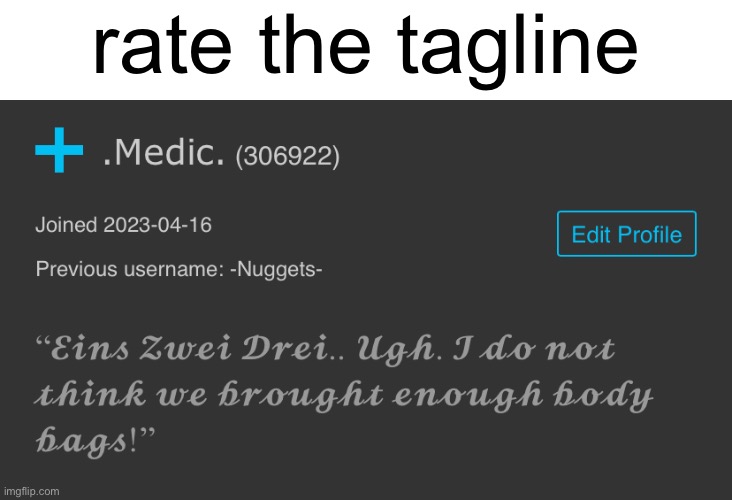 quickfix is my favorite medigun to use | rate the tagline | made w/ Imgflip meme maker